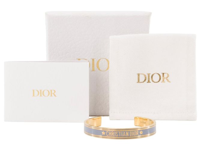 Autre Marque DIOR - Bracciale rigido Code Dior in metallo dorato e smalto blu - vista 5