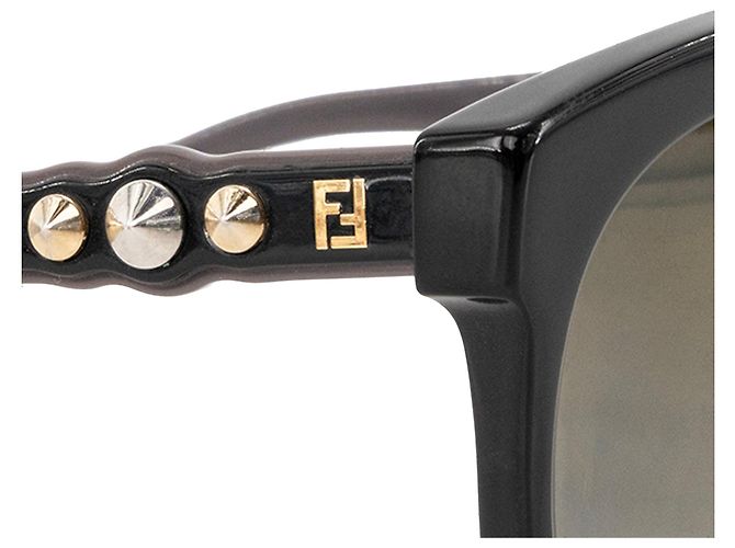FENDI - Occhiali da sole Fendi in acetato nero e grigio Marrone - vista 3