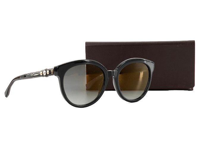 FENDI - Occhiali da sole Fendi in acetato nero e grigio Marrone - vista 7