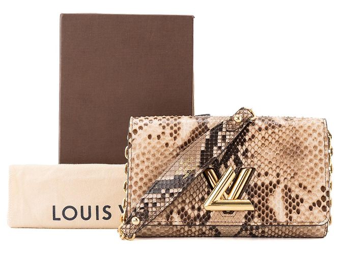 LOUIS VUITTON - Louis Vuitton Twist Wallet On Chain Schultertasche aus braunem Python-Exotenleder - Ansicht 10