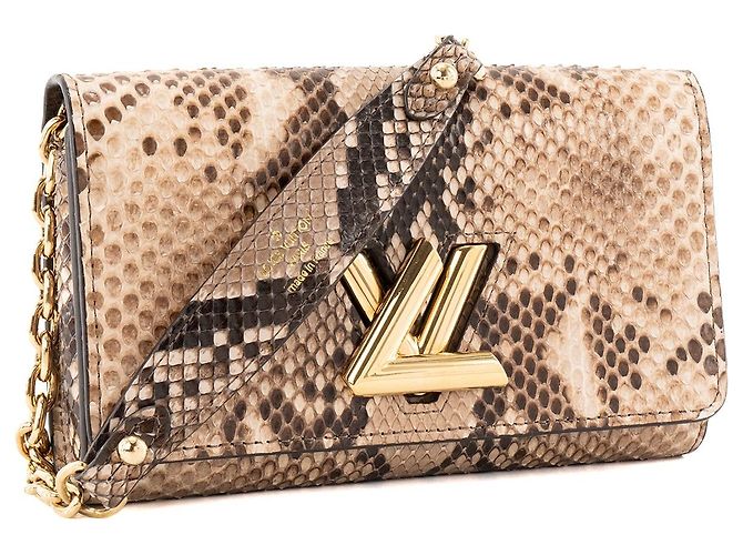 LOUIS VUITTON - Louis Vuitton Twist Wallet On Chain Schultertasche aus braunem Python-Exotenleder - Ansicht 2