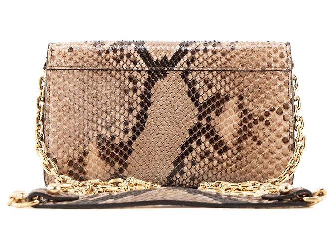 LOUIS VUITTON - Louis Vuitton Twist Wallet On Chain Schultertasche aus braunem Python-Exotenleder - Ansicht 3