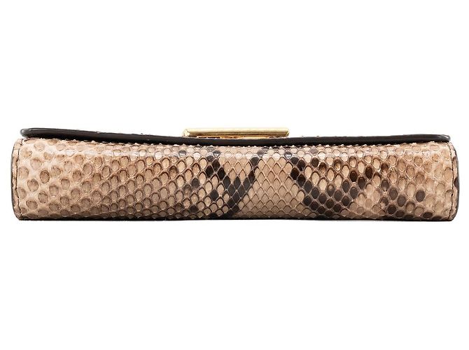 LOUIS VUITTON - Louis Vuitton Twist Wallet On Chain Schultertasche aus braunem Python-Exotenleder - Ansicht 4