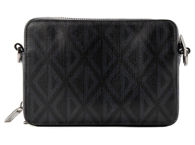 DIOR - Borsa a tracolla Messenger CD Diamonds Dior in tela rivestita nero e grigio - vista 3