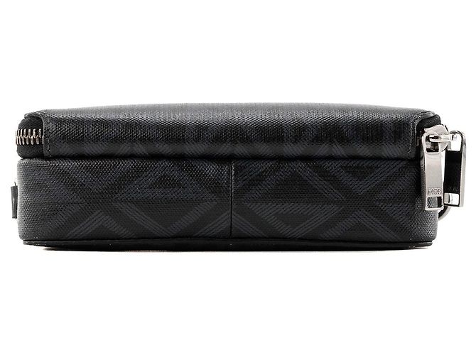 DIOR - Borsa a tracolla Messenger CD Diamonds Dior in tela rivestita nero e grigio - vista 4
