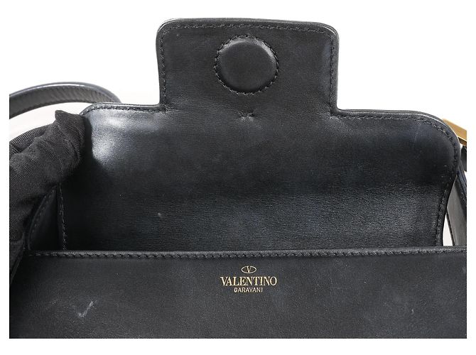 Borsa a tracolla in pelle VLogo Valentino Garavani in Black Nero - vista 17