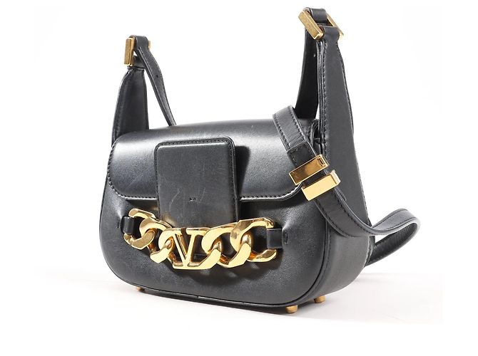 Borsa a tracolla in pelle VLogo Valentino Garavani in Black Nero - vista 2