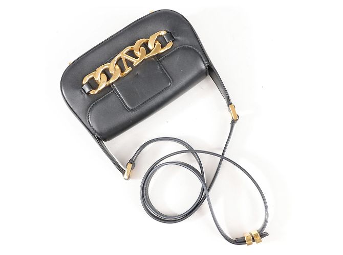 Borsa a tracolla in pelle VLogo Valentino Garavani in Black Nero - vista 7
