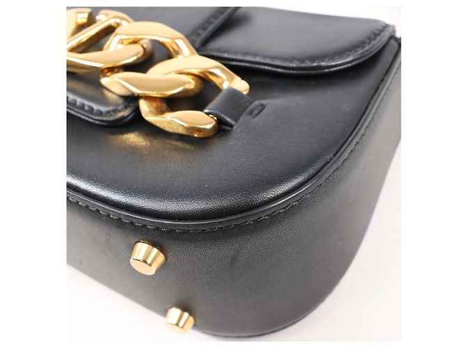 Borsa a tracolla in pelle VLogo Valentino Garavani in Black Nero - vista 9