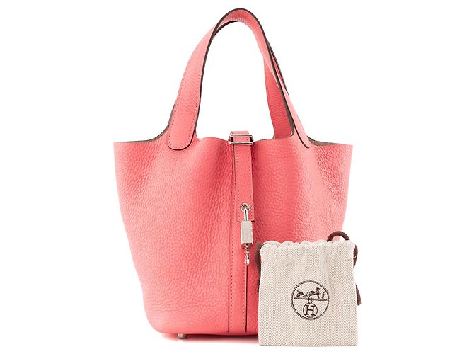 HERMÈS - Borsa a mano Hermès Picotin 18 in pelle clémence rose azalée Rosa - vista 6