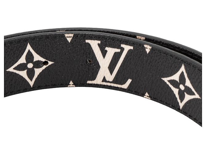 LOUIS VUITTON - Cinturón reversible Louis Vuitton Crafty Initials en lona monogramada recubierta naranja y negra (T80) - vista 4