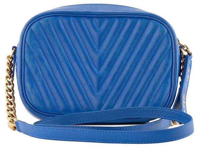 LOUIS VUITTON - Borsa a tracolla New Wave Louis Vuitton in pelle liscia blu - vista 3