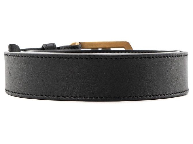 GUCCI - Gucci GG Marmont Gürtel aus schwarzem Glattleder (T80) - Ansicht 3