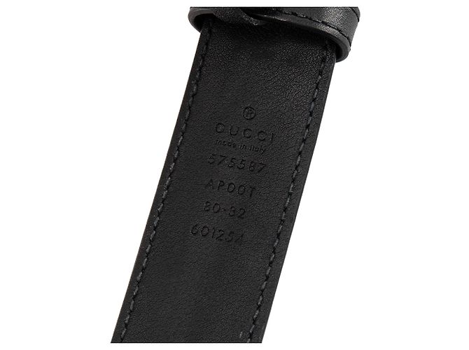 GUCCI - Gucci GG Marmont Gürtel aus schwarzem Glattleder (T80) - Ansicht 4