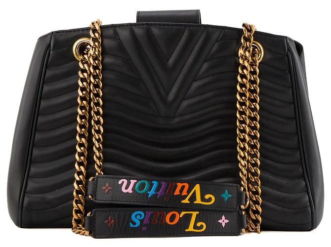 LOUIS VUITTON - Borsa a tracolla New Wave Louis Vuitton in pelle liscia nera Nero - vista 3