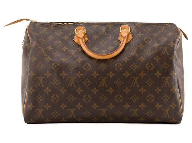 LOUIS VUITTON - Borsa a mano Louis Vuitton Speedy 40 in tela monogram recubierta Marrone - vista 3