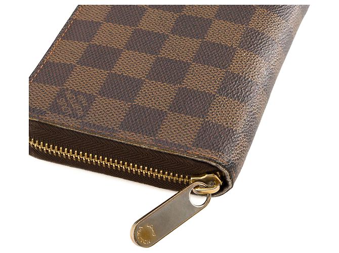 LOUIS VUITTON - Cartera Zippy Louis Vuitton en toile enduite damier ébène Castaño - vista 4
