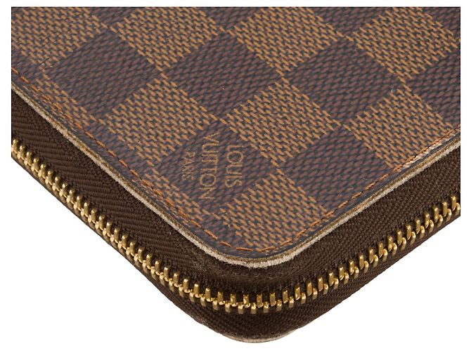 LOUIS VUITTON - Cartera Zippy Louis Vuitton en toile enduite damier ébène Castaño - vista 6