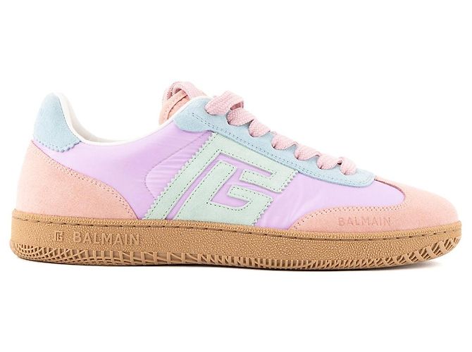 BALMAIN - Sneakers Swan Balmain in tela e camoscio multicolore (T38) - vista 2