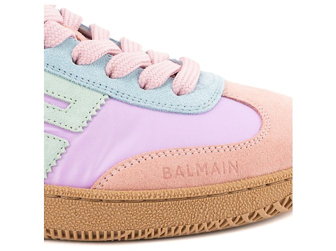 BALMAIN - Sneakers Swan Balmain in tela e camoscio multicolore (T38) - vista 5