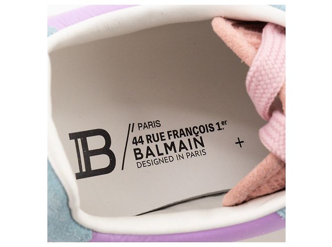BALMAIN - Sneakers Swan Balmain in tela e camoscio multicolore (T38) - vista 6