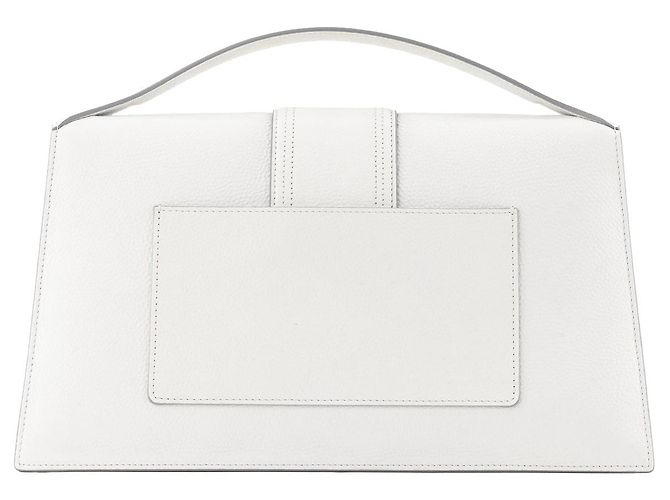 JACQUEMUS - Borsa a tracolla Le Bambinou Jacquemus in pelle grana grossa grigio chiaro - vista 3