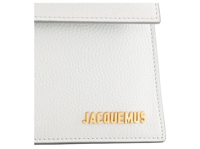 JACQUEMUS - Borsa a tracolla Le Bambinou Jacquemus in pelle grana grossa grigio chiaro - vista 5