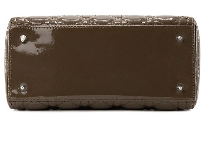 Autre Marque DIOR - borsa a mano Lady Dior medium in pelle laccata cannage marrone - vista 4