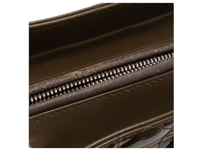 Autre Marque DIOR - borsa a mano Lady Dior medium in pelle laccata cannage marrone - vista 6