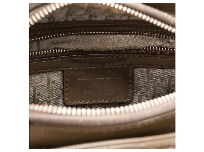Autre Marque DIOR - borsa a mano Lady Dior medium in pelle laccata cannage marrone - vista 7