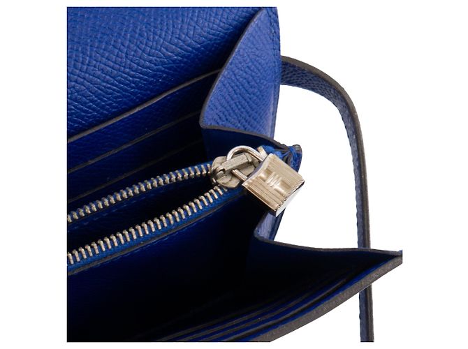HERMÈS - Portafoglio Kelly Hermès in pelle epsom blu navy - vista 10