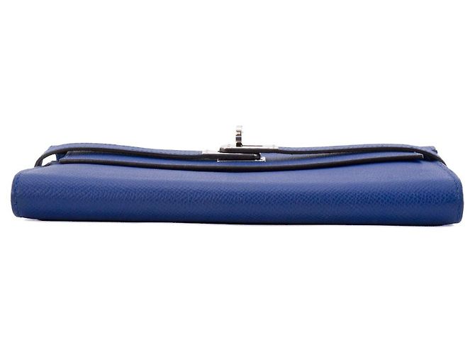 HERMÈS - Portafoglio Kelly Hermès in pelle epsom blu navy - vista 3