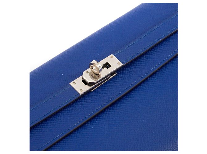 HERMÈS - Portafoglio Kelly Hermès in pelle epsom blu navy - vista 4