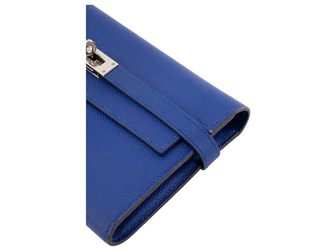 HERMÈS - Portafoglio Kelly Hermès in pelle epsom blu navy - vista 6