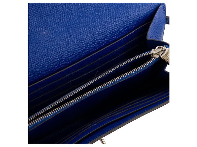 HERMÈS - Portafoglio Kelly Hermès in pelle epsom blu navy - vista 9