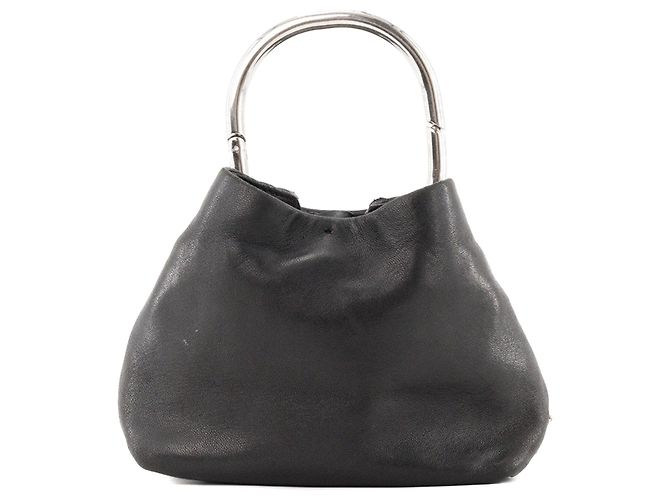 PRADA - Bolsa de mão Nappa Ring Mini Prada em couro liso preto - vista 3