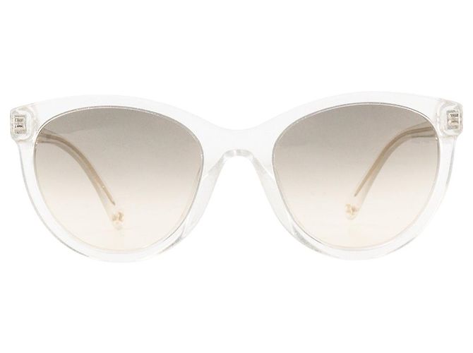 CHANEL - Occhiali da sole Chanel in acetato trasparente e glitter argento Bianco - vista 2