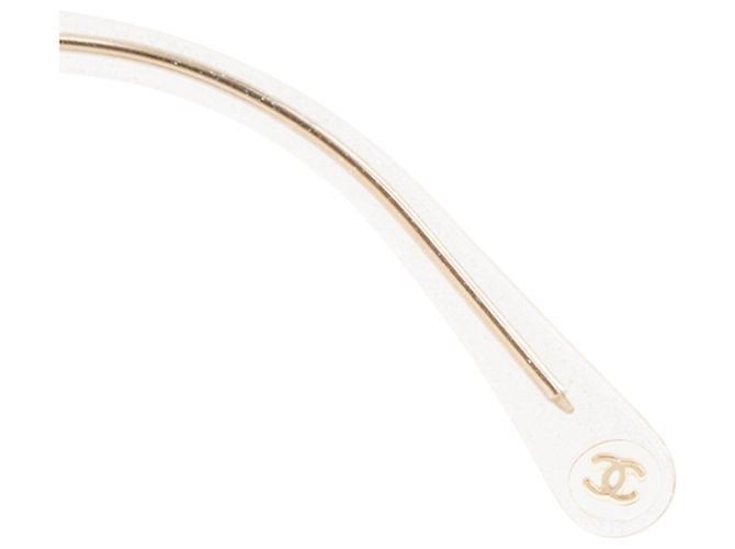 CHANEL - Occhiali da sole Chanel in acetato trasparente e glitter argento Bianco - vista 5