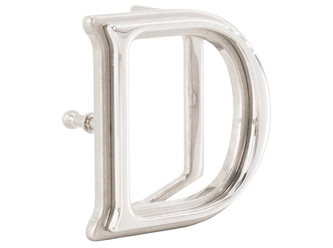 Autre Marque DIOR - D Dior Gürtelschnalle aus silberfarbenem Messing Metallisch - Ansicht 2
