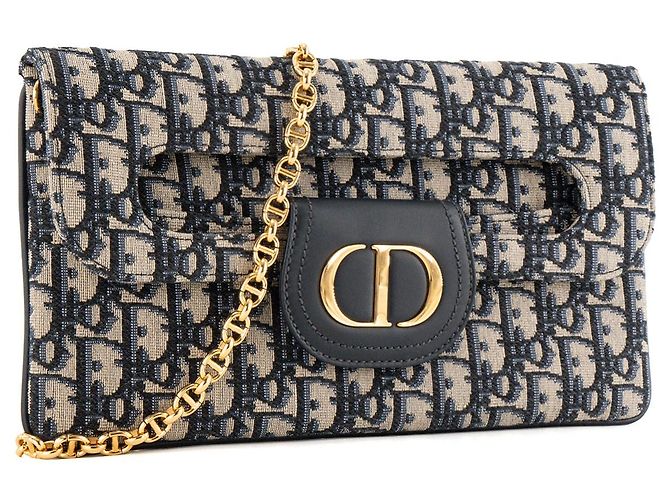 Autre Marque DIOR - Sac à bandoulière 30 Montaigne Dior en toile Dior Oblique bleu marine Navy blue - view 2