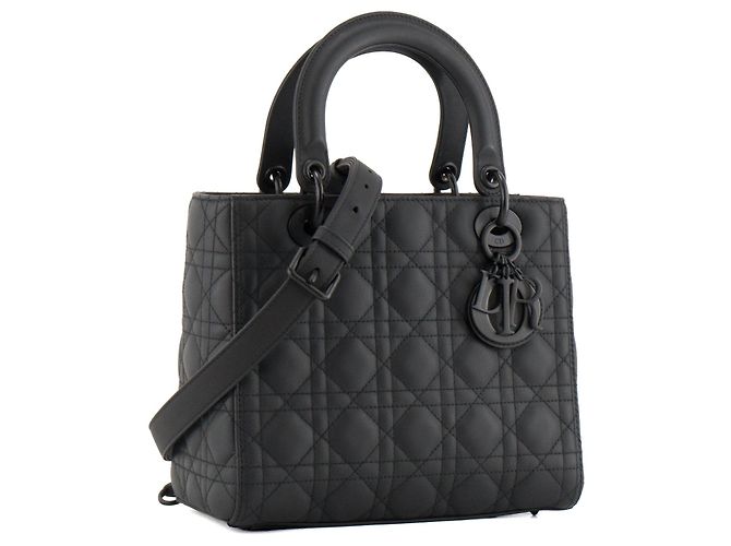 Autre Marque DIOR - Borsa a tracolla Lady Dior medium Dior in pelle cannage full black Nero - vista 2