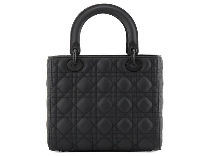 Autre Marque DIOR - Borsa a tracolla Lady Dior medium Dior in pelle cannage full black Nero - vista 3