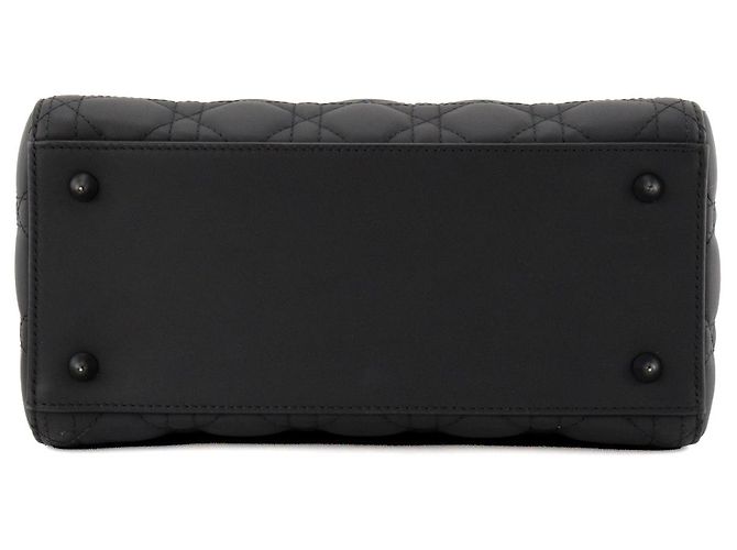 Autre Marque DIOR - Borsa a tracolla Lady Dior medium Dior in pelle cannage full black Nero - vista 4