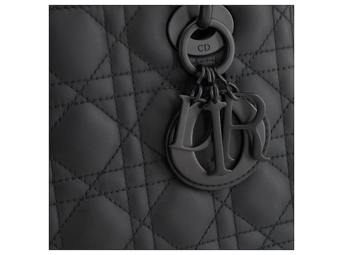 Autre Marque DIOR - Borsa a tracolla Lady Dior medium Dior in pelle cannage full black Nero - vista 5