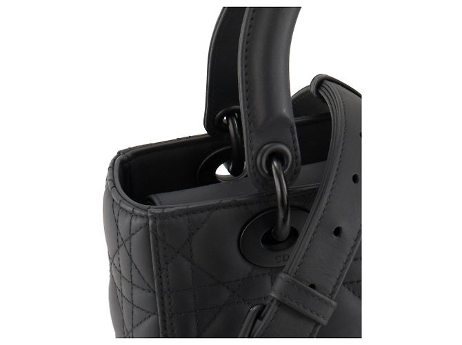 Autre Marque DIOR - Borsa a tracolla Lady Dior medium Dior in pelle cannage full black Nero - vista 6