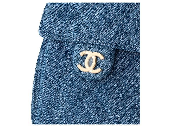 CHANEL - Borsa a tracolla Chanel 25 small in denim blu - vista 6