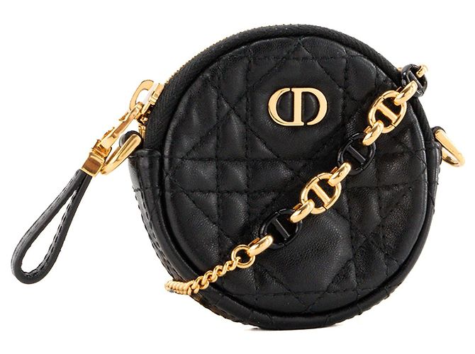 Autre Marque DIOR - Borsa a tracolla mini rotonda Dior Caro in pelle cannage nera Nero - vista 2