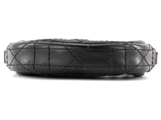 Autre Marque DIOR - Borsa a tracolla mini rotonda Dior Caro in pelle cannage nera Nero - vista 4