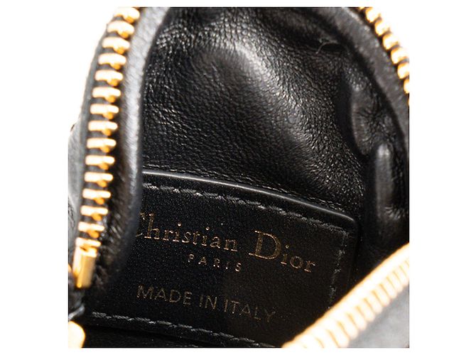 Autre Marque DIOR - Borsa a tracolla mini rotonda Dior Caro in pelle cannage nera Nero - vista 5