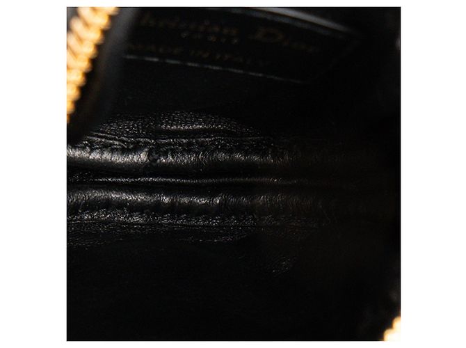 Autre Marque DIOR - Borsa a tracolla mini rotonda Dior Caro in pelle cannage nera Nero - vista 6